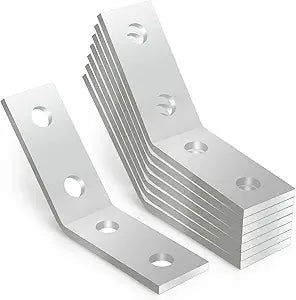 1-5/8Carbon Steel Strut Channel Bracket, 0.24 in Thickness, 0.77 lb/Piece, 135 Outside Angle, Heavy Duty Post Mounting Connector, Electro-Galvanized Finish, , 4 Screw Holes (8 Pack)