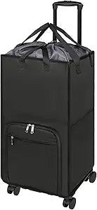 Bukere Extra Large Rolling Laundry Basket with Wheels, 90L Freestanding Collapsible Laundry Hamper Bag for Clothes Storage, Removable Wheeled Cart for College Dorm Apartment Laundry Room Bathroom