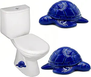 2 Pack Toilet Bolt Caps Floor Caps, Decorative Sea Turtles Toilet Bolt Screw Covers, Cute Ceramic Bathroom Decor Toilet Replacement Parts(Blue)