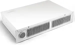 112 Electric Kickspace Toe Kick Heater with Thermostat, 1500W 240V/750W 120V, Fan-Forced Instant Heat, 150 sq. ft., Compact Built-In Design for Kitchen Cabinet Laundry Room, White