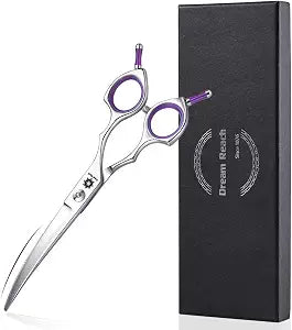 Dream Reach Dog Grooming Scissors - 6.5" Professional Sharp Downword Curved Shears with Ergonomic Handle for Cats Dogs