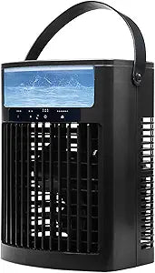 Portable Air Conditioners with Water Mist Cooling Mist can add ice cubes, 4 in 1 Evaporative Air Cooler Fan with 5 Wind Speeds, for Bedroom, Nightstand, Office, Dorm, RV (Black)