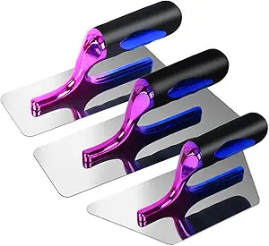 UpJiaflarish Stainless Venetian Plaster Trowel Set - 3 pcs Polished and Dazzling Construction Plaster Tool for Artistic Painting, Venetian Plaster, Marmorino, Microcement Decorative modeling