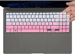 Keyboard Cover Skin for 2025 2024 2023 Samsung Galaxy Book 5/4/3 360|Pro 360 15.6" 16", Galaxy Book 5/4/3 Ultra/Edge 16", NP960QHA NP750XGK NP750QHA NP754XQA Protector, Ombre Pink