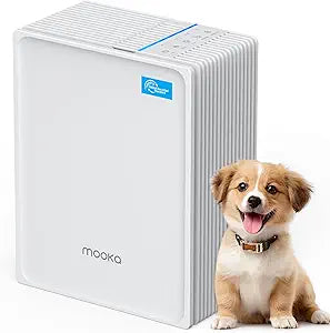 Air Purifiers for Home Large Room Up to 1300 Ft┬▓, MOOKA HEPA Air Purifier for Home Pets with Washable Pre-Filter, Fragrance, Air Cleaner for Pet Hair Odor in Bedroom, Dorm Room, Office, White