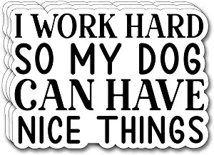 (3Pcs) I Work Hard So My Dog Can Have Nice Things Sticker Funny Motivational Sayings Decals Decorate Books Laptop Phone Water Bottles Kindles Tumbler Waterproof Vinyl Stickers 3 x 2,1" Inch