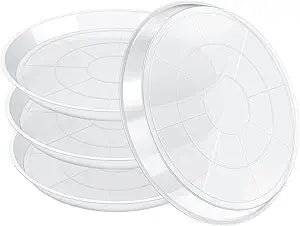 FUIJOL 4 Pack Clear Plant Saucer, Durable Plant Drip Trays Saucers for Pots, No Holes Water Catcher Trays for Indoor Outdoor Planter, Sturdy Base Plate (18", Clear)