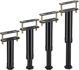 4 Pcs Adjustable Height Bed Support Legs 7.08-12.6 inch Bed Replacement Legs with Locking Ring Beds Frame Center Support Leg for Beds Frame Center Slat, Furniture