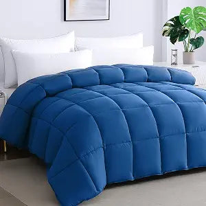 STWIENER Soft Alaskan King Comforter 120"x 132", Extra Large Lightweight Quilted Down Alternative Comforter Duvet Insert for All Season-Fluffy Breathable Microfiber(Dark Blue, Alaskan King)