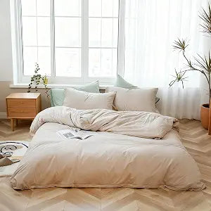 AOJIM Apricot Beige Twin XL Duvet Cover ��� Solid Khaki Bedding Set