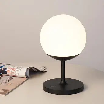 WEILAILUX Shower Lamp Waterproof, Cordless Globe Table Lamp Black Short