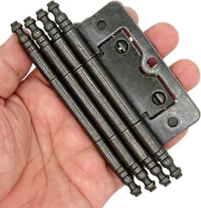 4 PCs Antique Bronze Flap Hinges with Lengthened Axis - Vintage Style Hinges for Door Wooden Chest Cabinet - Plate Length of 3" (76 mm), Large Size