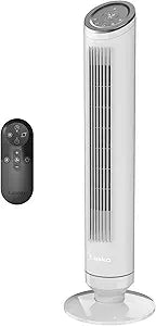 Lasko Ascend 36Γ Tower Fan for Home, 29 ft/s Airflow, Quiet 29 dBA, 90┬░ Oscillation, Standing Fan for Bedroom, 12 Hour Timer, 4-Speeds, Filter for Hair & Dust, Child Lock, Remote, Gray, OST115