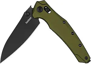 Kershaw Bareknuckle Folding Pocket Knife, 3.5 inch Magnacut Blade, Olive Handle, Duralock Locking Mechanism, Made in the USA