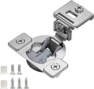 Burks Hinges 30 Pack 1 1/4'' Overlay Soft Close Hinges for Kitchen Cabinets - Stainless Steel, Anti-Rust, Self Closing Concealed Hinges, Installation Instruction and Screws Included