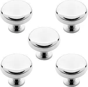 Luomorgo 5 Pack Polished Chrome Round Cabinet Knobs