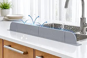 30 inch(75cm) Premium Kitchen Sink Silicone Water Splash Guard SIZE UPGRADE 30" and new package - NO Suction Cups, Ultra Wide 30" - Made in Korea (Ultra Wide Eco Gray)