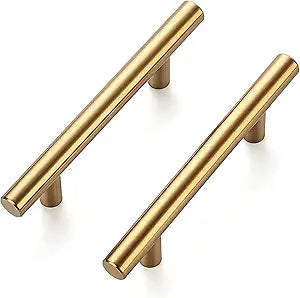 Ravinte 30 Pack 6 inch Cabinet Pulls Brushed Brass Stainless Steel Kitchen Drawer Pulls Cupboard Handles Cabinet Handles 3.75 Hole Center
