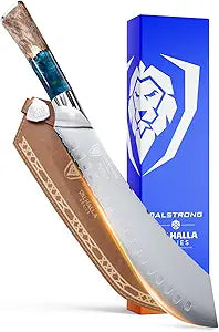 Dalstrong Bull-Nose Butcher Knife - 10 inch - Valhalla Series - 9CR18MOV HC Steel Kitchen Knife - Celestial Resin & Wood Handle - Razor Sharp BBQ Meat Knife Gift - Breaking Knife - Leather Sheath
