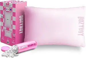 Fluff and Stuff Comfort Pillow | Queen Size Memory Foam Pillows, Chiropractor Designed and Approved 2-in-1 Back Support and Bed Pillows | Fully Adjustable Pillow (Rosie, Queen (Pack of 1))
