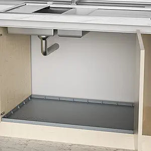 Under Sink Mat for 36" Cabinet, Holds Over 3.3 Gallons, Silicone Waterproof Mat, Under Sink Liner Sink Cabinet Protector for Water Drips, Leaks, Spills Gray 35x22.5 inch