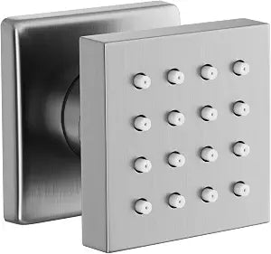 AYIVG Square Brushed Nickel 2 Inch Brass Shower Body Sprays Jet Adjustable Massage Spa Side Sprayer Massage Nozzle Wall Jets