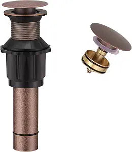 Pop Up Bathroom Sink Drain Assembly Without Overflow, Copper