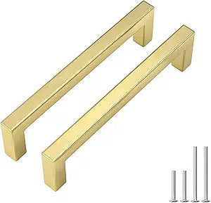 Goldenwarm 20 Pack 5 inch Brushed Gold Cabinet Pulls Brushed Gold Cabinet Handles Kitchen Handles for Cabients Drawer Pulls Kitchen Hardware for Cabinets