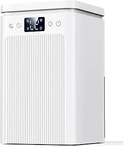 Dehumidifier for Home, 75 OZ Water Tank, Quiet Dehumidifiers for Home with Auto Shut Off, Auto Defrost, Timer, Sleep Mode, 7 Color Light Dehumidifier for Basement, Bedroom, Bathroom - White