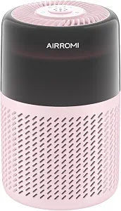AIRROMI HEPA Air Purifier for Bedroom&Home,Pet Air Purifier for Home Pets,Removes Pet Odor,Cat Litter Smell,Dust,Smoke&Allergies,Quiet Room Air Purifier with Scents,360Air Cleaner,A2005 Pink
