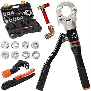 Copper Press Tool Hydraulic for 1/2", 3/4", 1" Copper Fittings & 3/8" to 1" Dies for ASTM F1807 PEX Pipe, ProPress Tool for Copper Rings IG-1632E