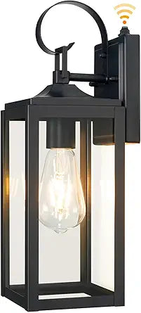 OKELI Dusk to Dawn Outdoor Lighting Fixture Wall Sconce,Front Porch Light,Outdoor Wall Sconces Rust-Proof Light,Garage Waterproof Wall Light(Black, 16")