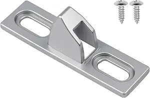 Sliding Door Keeper 1Set Chrome Plated Sliding Glass Lock with mounting Screws Slide Sliding Door Lock Latch Hardware Replacement for Various Sliding Patio Door