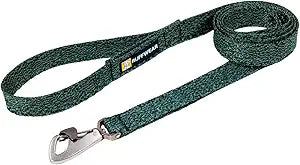Ruffwear, Front Range Flex Dog Leash, 5 ft Engineered Knit with Soft Hand-Feel, Lightweight Strong Leash with Lockable Clip, Traffic Loop, Accessory Loop for Outdoor Walking, Deep Teal