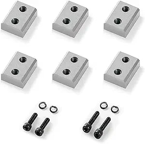 VEVOR Rebar Cutter Replacement Jaw Blades 6 Pcs Silver - Double-sided CR12MOV High-Hardness Steel, for 7/8 Inch 22mm #7 Electric Rebar Cutter, with Screws & Spring Washer