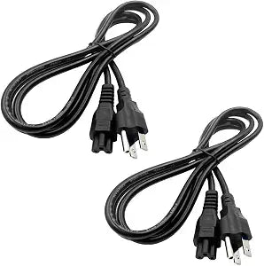 2 Pack Laptop Power Cord Replacement Universal 3 Prong AC Power Cable for Dell HP Acer Asus Lenovo IBM Sony Fujitsu Gateway Ultrabook Chromebook Notebook AC Adapter Laptop Charger