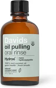 Davids Nano Hydroxyapatite Oil Pulling Mouthwash MCT Coconut Oil Mint 9 oz