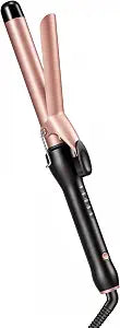 1 Inch Curling Iron with Clamp, Professional Tourmaline Ceramic Hair Curler, 5 Heat Settings 280°F-430°F, 30s Fast Heating, Dual Voltage, 60-Min Auto Shut-Off, for Classic Defined Curls