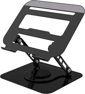 Adjustable Laptop Stand 360Rotation Computer Riser for Desk, Black