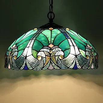 Tiffany Pendant Light fixtures Hanging Lamp Stained Glass Light Decor for Dining Living Room Kitchen Island Study Hallway