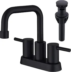 4 Inch Centerset Matte Black Bathroom Faucet 2 or 3 Hole
