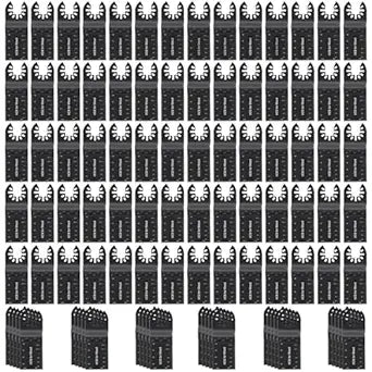 CaRoller 100Pcs Oscillating Saw Blades, Universal Oscillating Tool Blades, Multi Tool Blades Kits for Wood Plastics Metal,Quick Release Blades for Dewalt Ryobi Bosch Milwaukee