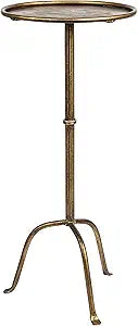 Metal Martini Cocktail Table, Antique Brass
