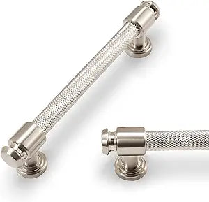 10 Pack 5Inch(128mm) Brushed Satin Nickel Kitchen Cabinet Handles Knurled Cabinet Pulls Drawer Pulls Kitchen Hardware