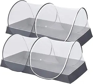 Mengersi Mosquito Net for Bed,Large Pop Up Mosquito Tent Portable Foldable Mosquito Net Bed Canopy for Bed Camping Travel Patio,Free Installation (Gray,2PC)