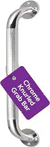 16 Inch Grab Bars for Bathtubs and Showers - Chrome Knurled Bathroom Safety Rail Handle - Non Slip Textured Grip Handicap Grab Bar for Seniors, 250 lbs Weight Support Capacity