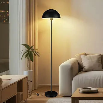 Black Floor Lamps for Living Room, Metal Industrial Mushroom Lamp, 66" Tall Corner Lamp, Footswitch, Modern Bright Standing Lamps for Bedroom Nursery, Mid Century Modern Home Decor(E26 Base, NO BULB)