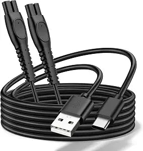 2-Pack 5V Charger Cord for Philips Norelco One Blade 360 Newer Model QP2724 QP2834 QP1924 QP4631 QP6542 QP4530, MG7910 MG5910 MG9510 MG9525, X3001 S3341 X3052, for Phillips Power Shaver Cable