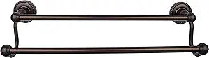 Top Knobs - Bath Double Towel Rod - German Bronze - Rope Back Plate (Tked7Gbzf)