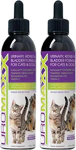 UroMAXX, Cat & Dog Urinary Tract Treatment, Bladder & Kidney Support for Dogs and Cats, Powerful Yet Gentle Pet Care, with Liquid Cranberry & Glucosamine, Salmon Flavor, 6 oz Bottle, 2 Pack